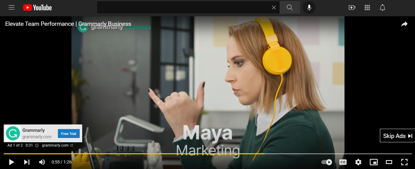 Video Ad from Grammarly
