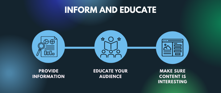 Provide information that will educate your audience