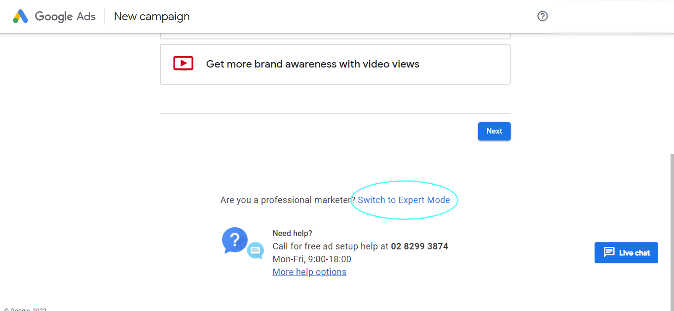 Switch to Expert Mode Option on Google Adwords