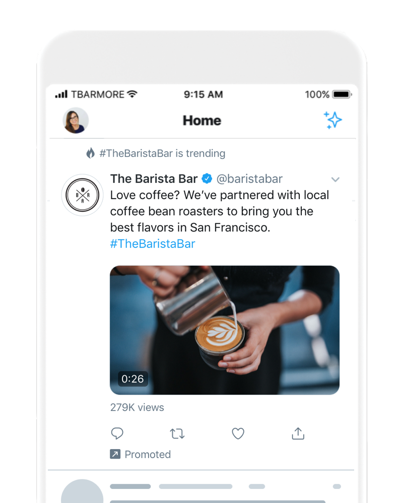 Timeline Takeover ad from Twitter