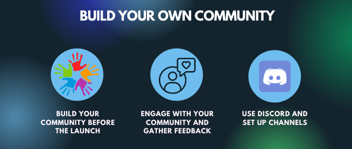 Use Discord to build your community before the launch and gather feedback and engage with the members