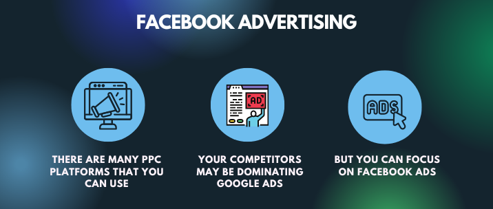 There are many ppc platforms that you can use, your competitors may be dominating google ads but you can focus on Facebook ads