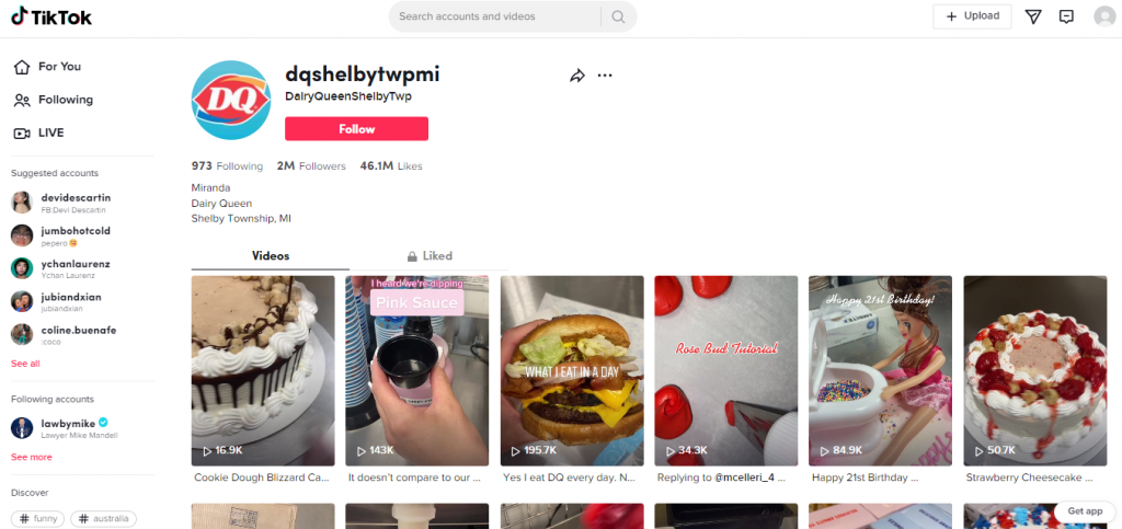 Dairy Queen Shelby Township's TikTok Account
