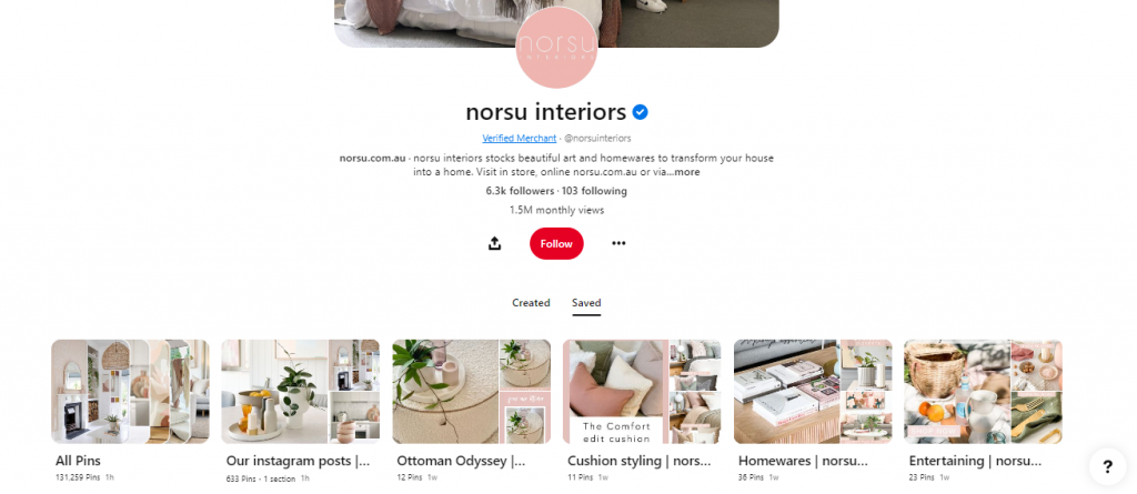 Norsu Interiors' Fresh Pins for each Board on Pinterest