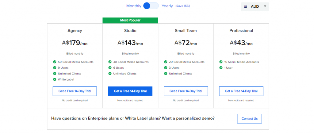 Social Pilot's Plans and Pricing