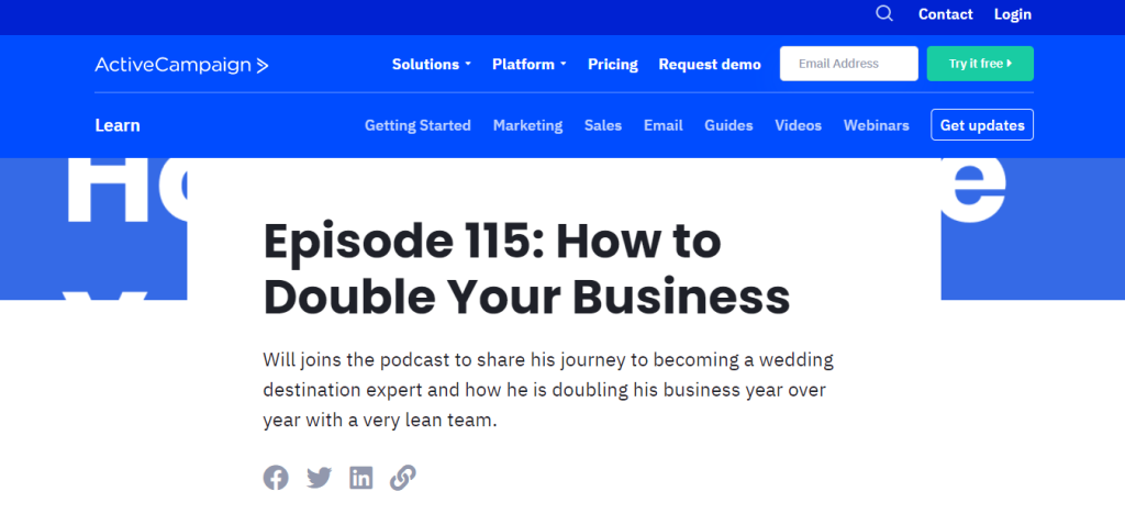 ActiveCampaign's Podcast called How to Double Your Business