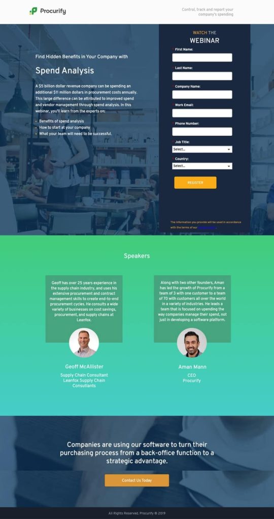 Landing Page Template of Unbounce