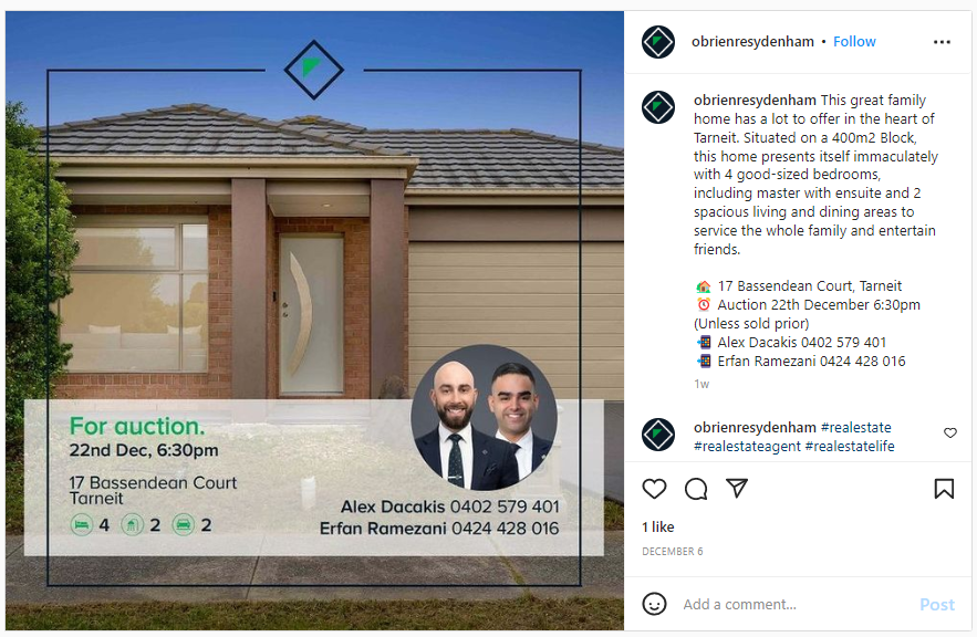 OBrien Real Estate Sydenham's Instagram Post