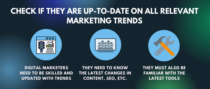 digital marketers need to be skilled and updated with trends, they need to know the latest changes in content, SEO, etc. and they must also be familiar with the latest tools