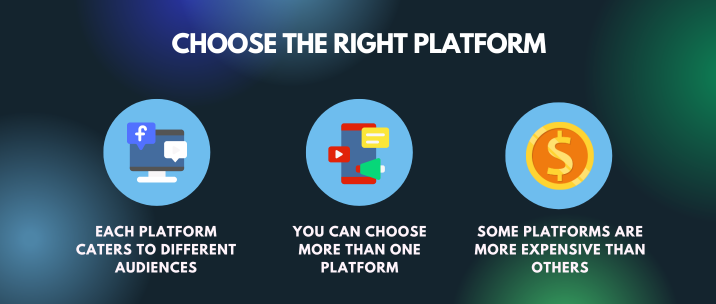each platform caters to different audiences, you can choose more than one platform, some platforms are more expensive than others