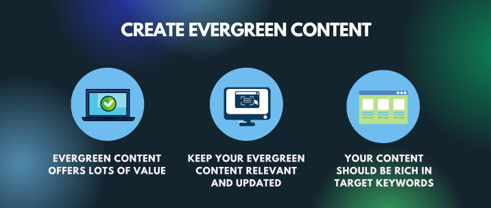 evergreen content offers lots of value, keep your evergreen content relevant and updated, your content should be rich in target keywords
