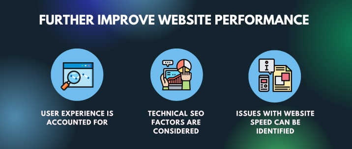 user experience is accounted for, technical SEO factors are considered, issues with website speed can be identified 